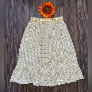 🦋B2G1🦋MAX STUDIO Yellow Peasant Skirt | SMALL | NWT